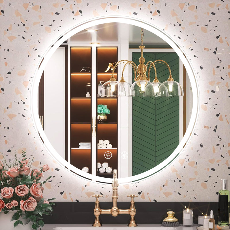 Lighted smart mirror outlet